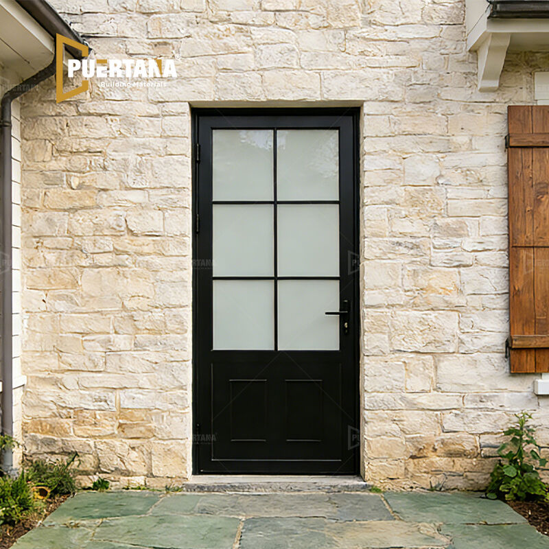 Puerta de Patio Única Precolgada de Aluminio con Rotura Térmica tipo Shaker para Exterior de Patio Trasero de Granja Moderna
