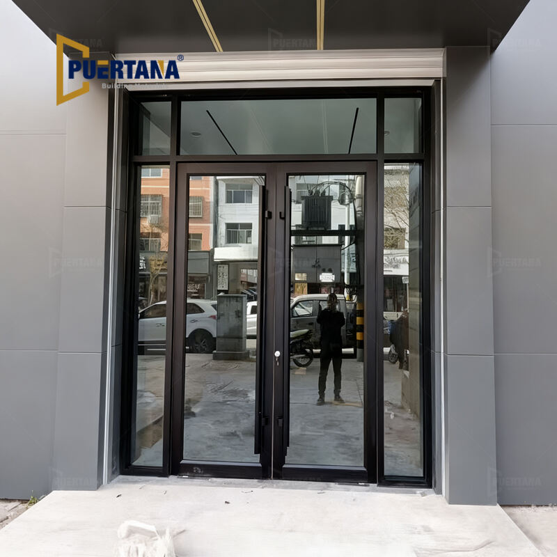 Energy-Efficient Glass Commercial Storefront Door - Pivot Type for Retail Spaces