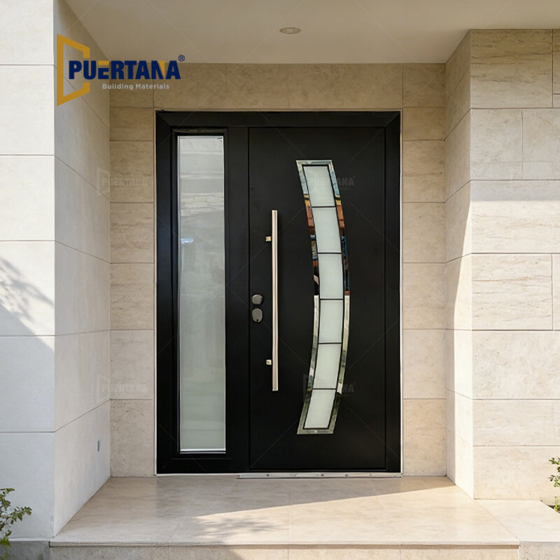 Modern Front Exterior Prehung Aluminum Security Entry Door 