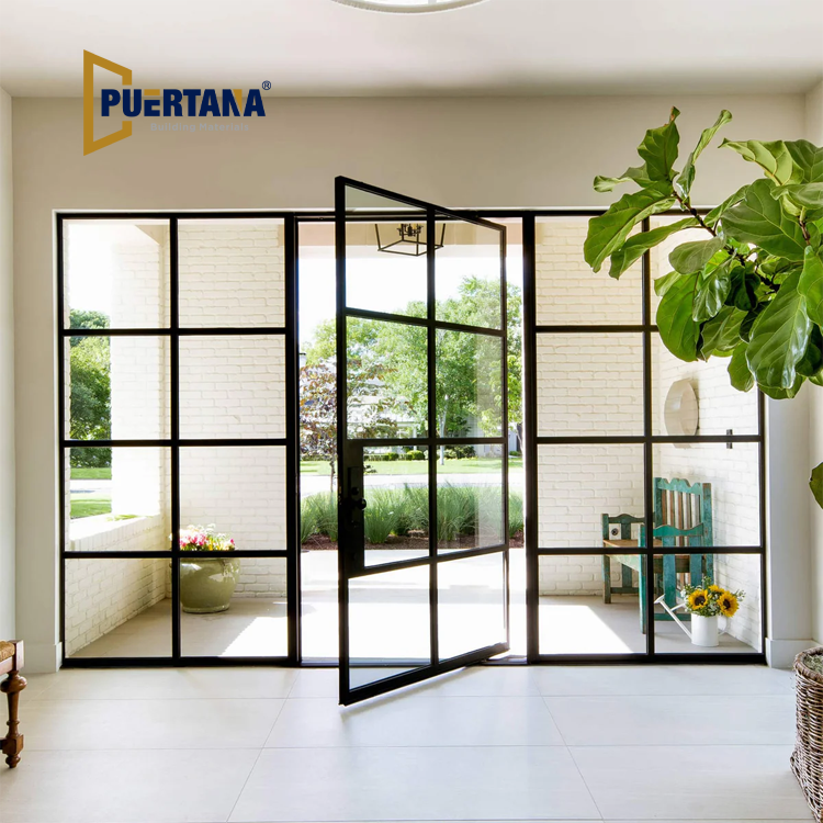 Interior Aluminum Pivot Door Glass Partition Walls Room Dividers