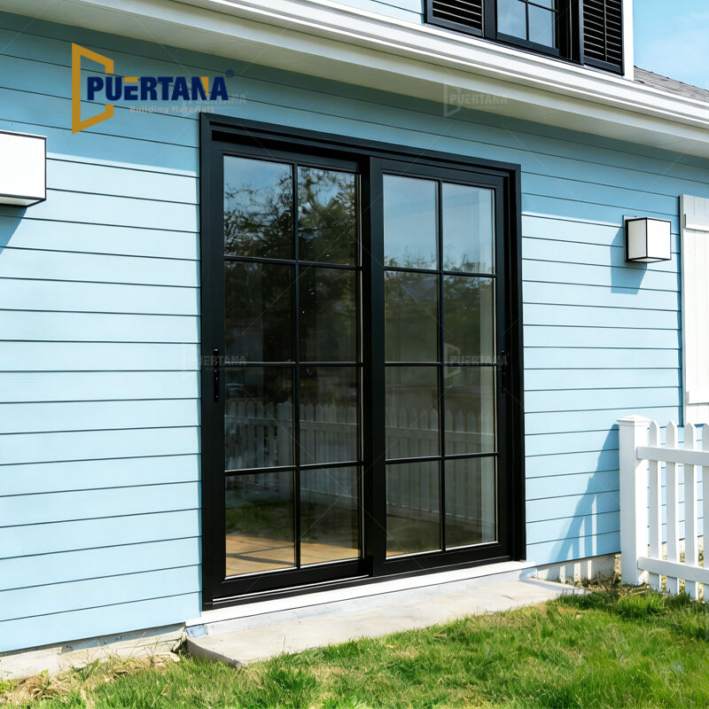 Classical French Style Thermal Break Aluminum Gliding Sliding Patio Doors