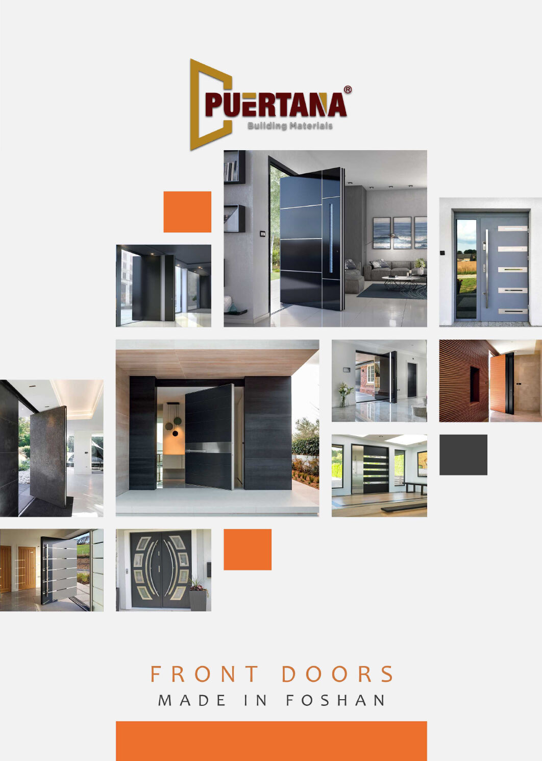 Porte d'entrée avant en aluminium et acier inoxydable PUERTANA