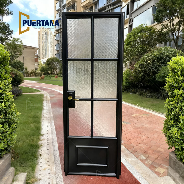 Interior Crittal Style Steel Look Aluminum Swing Door Hinged Door