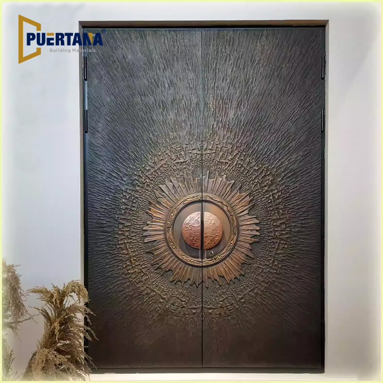 The Sunburst Design Luxury Cast Aluminum Armoured Door Front Entry Door
