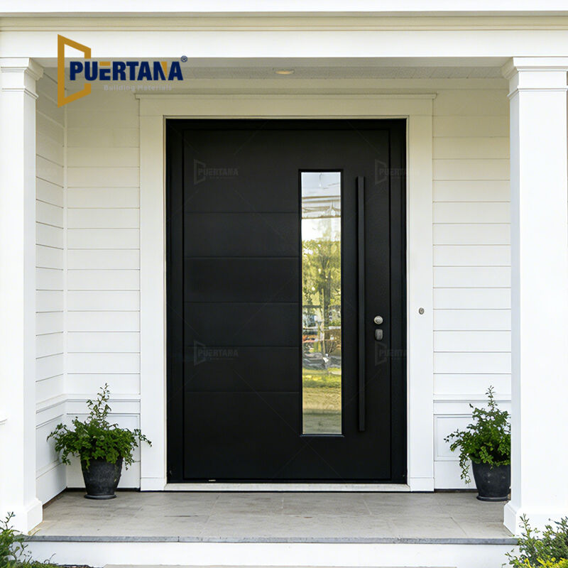 Minimalist Design Aluminum Front Doors Impact Security Pivot Entrance Door