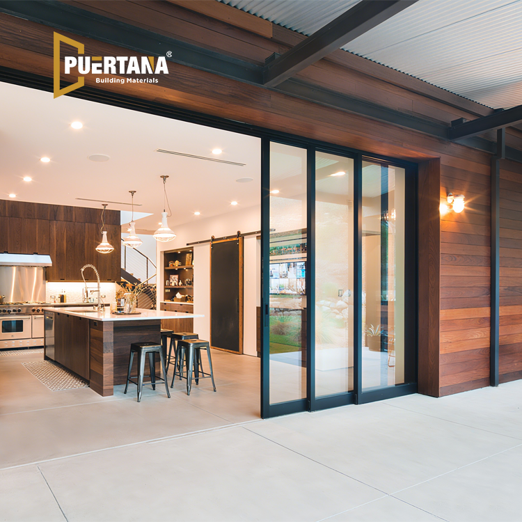 Exterior Thermal Break Aluminum Sliding Pocket Doors Hidden In The Wall