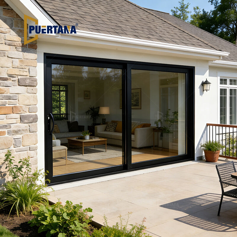 Puerta Corredera de Patio de Aluminio Externa Eficiente Energéticamente y Estética con Puertas Correderas de Cristal para Remodelación del Hogar