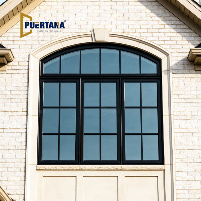 Halbrundes, bogenförmiges Aluminium-Drehkippfenster für die historische Restaurierung