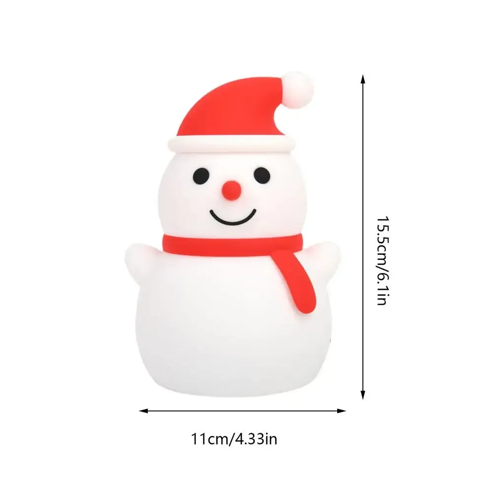 snowman night lamp touch table light led snowman nightlight dimmable desk lamp rechargeable silicone christmas decor kids gifts-39