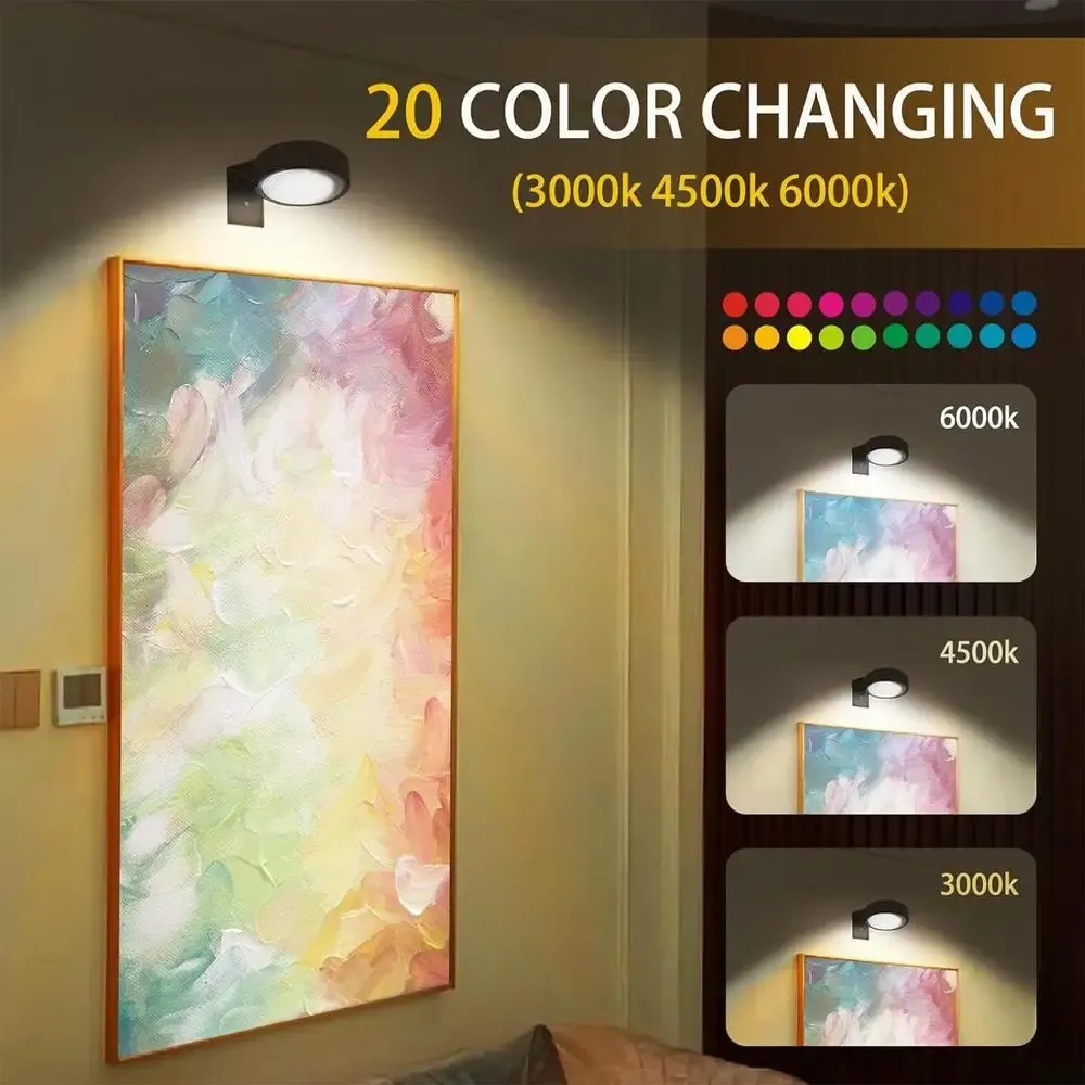 remote control adjustable battery powered painting lamp-3