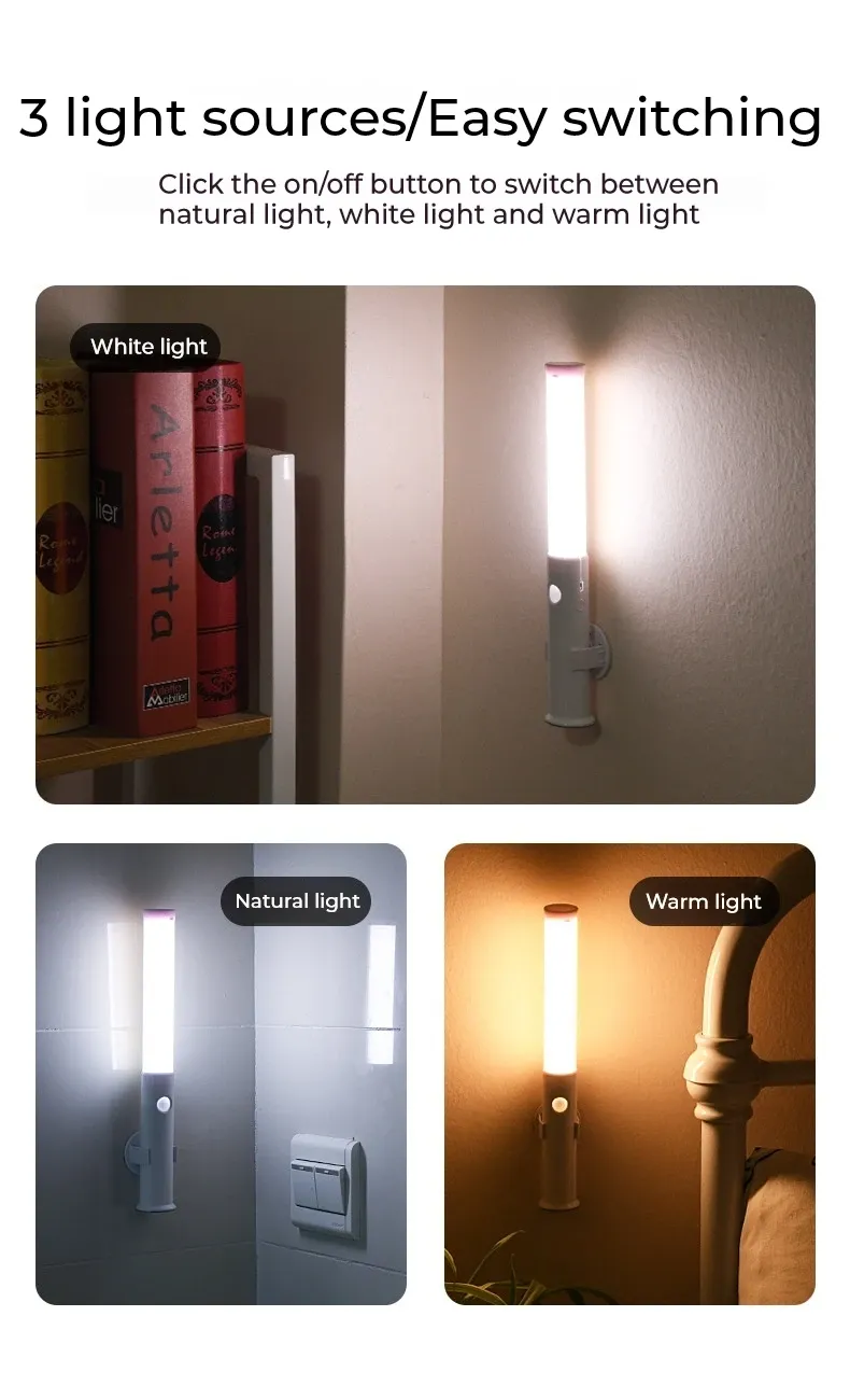 led motion sensor usb night light magnetic wall lamp -44