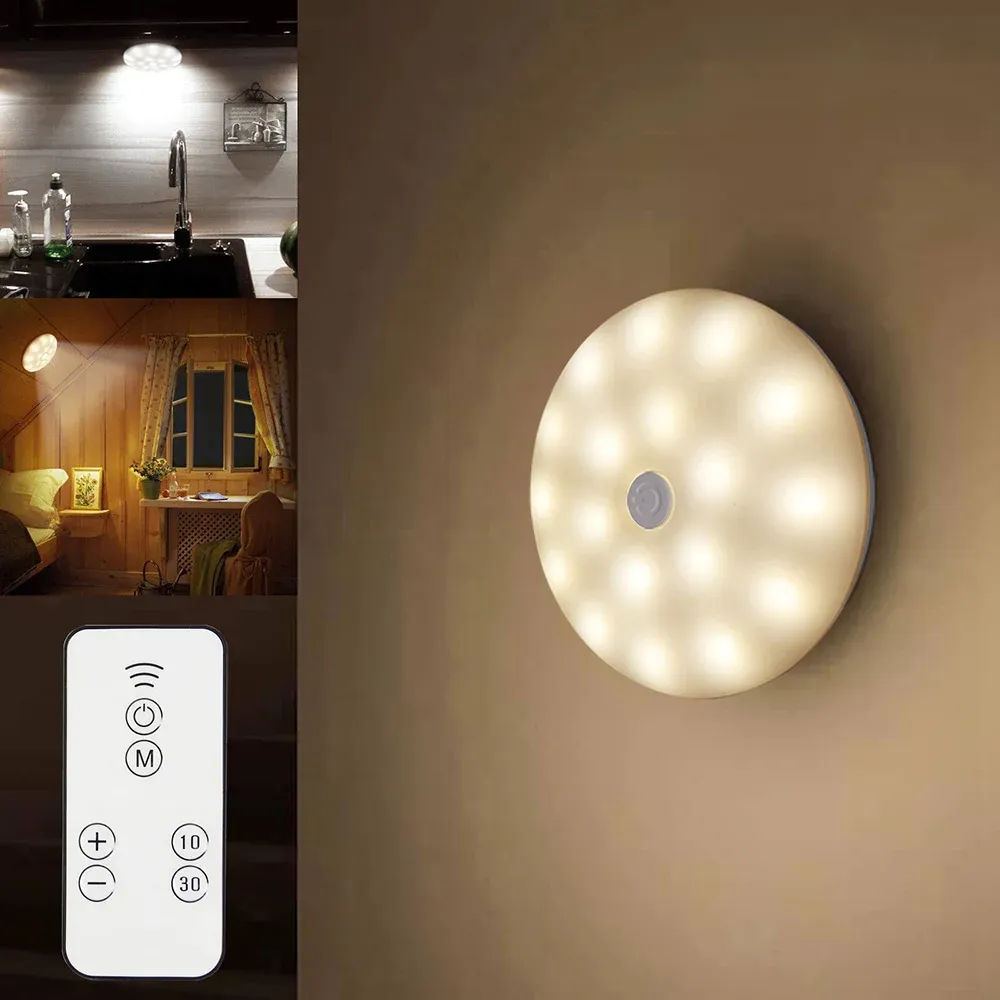 battery power dimmable led night lights remote bedside lamp kitchen stairway under cabinet lights wall night lamp closet lights-46