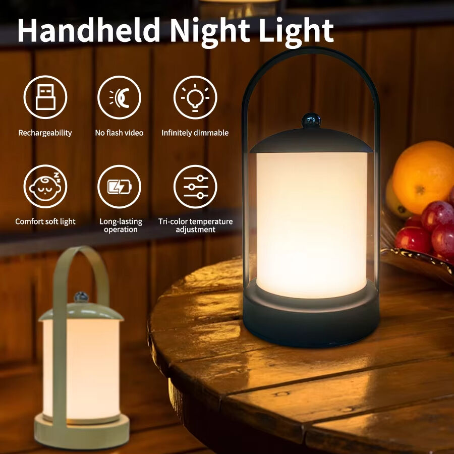 LED Outdoor Table Lamp Waterproof 2000mAh Rechargeable Cordless Desk Lamp Touch Dimmable Night Lamp Led Portable Lantern Lamp