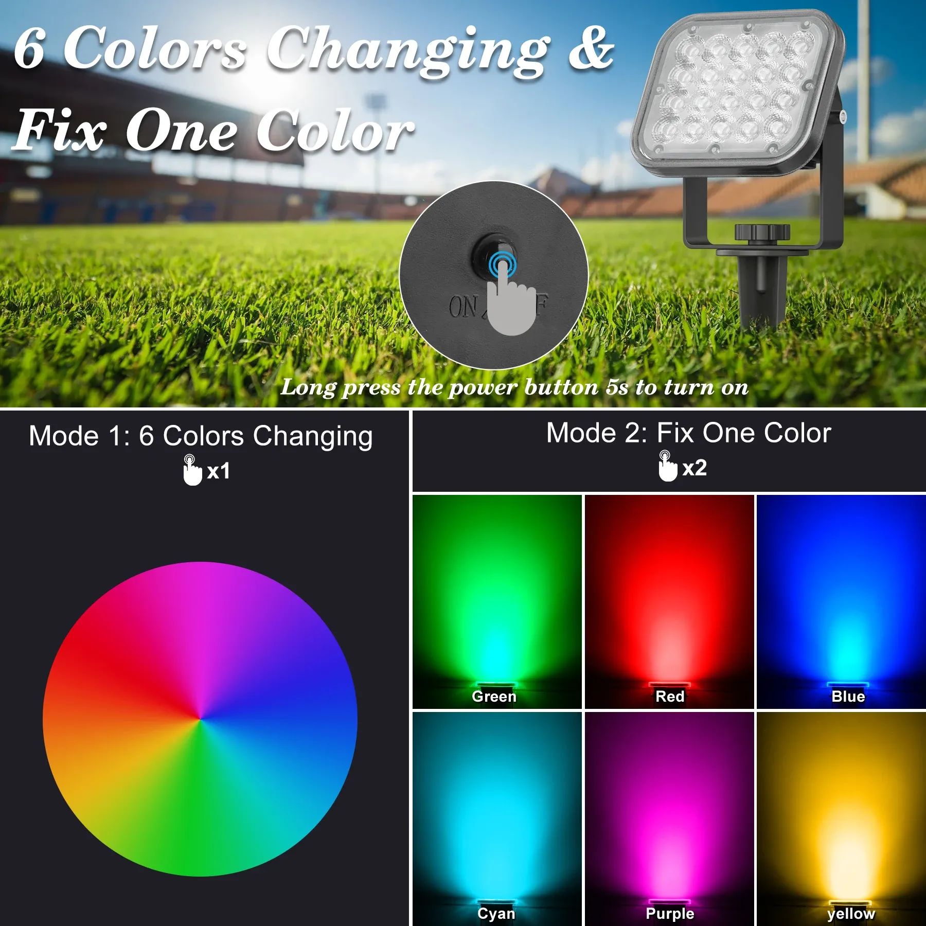 4 in 1 smart landscape spotlight waterproof rgb app control floodlight outdoor led spot lamp for garden lawn wall tree decor-49