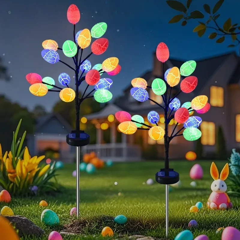 solar easter cracked egg light led landscape atmosphere light outdoor waterproof courtyard garden decoration festival light-43