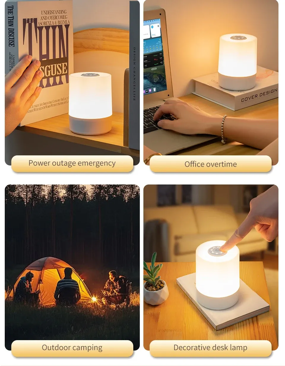 remote control switch rechargeable three colors lights bedroom portable table bedside night lamp-51