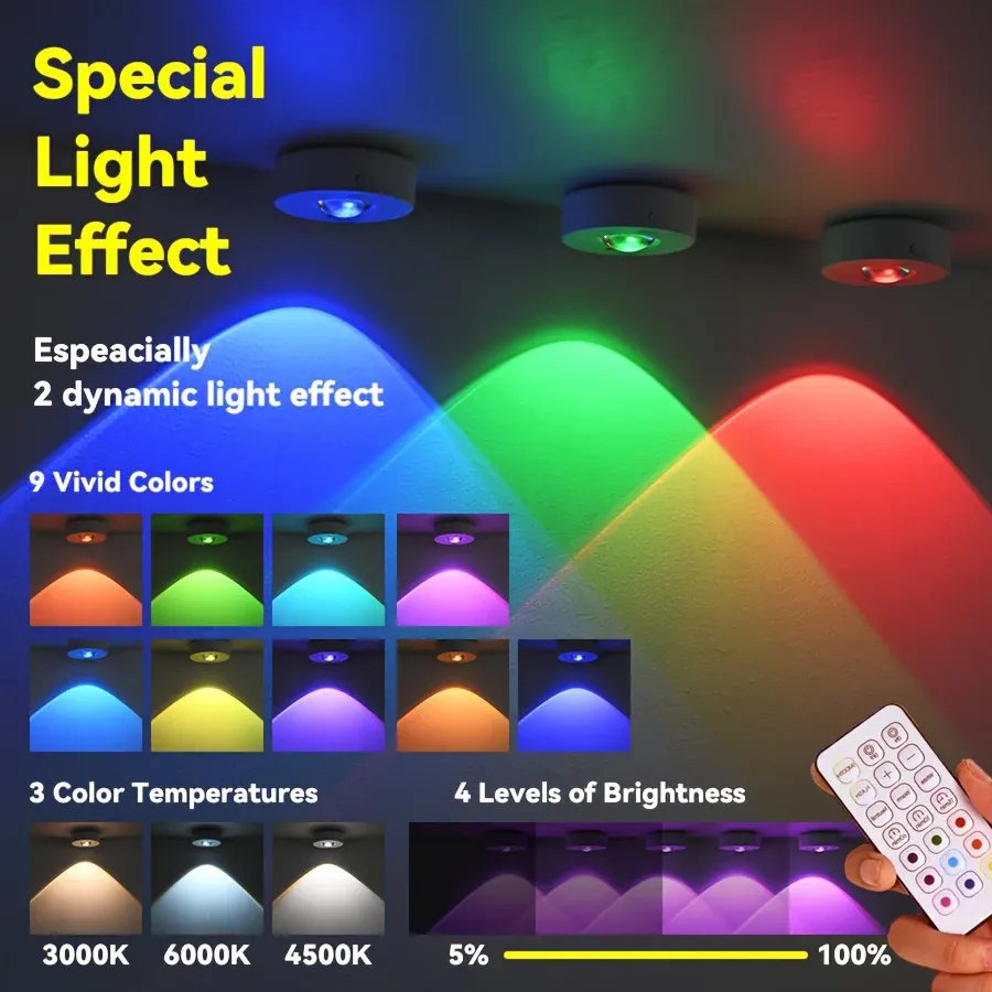 rgb 12 color night light wireless remote control type c rechargeable light powered cabinet light for kitchen wardrobe bedroom-39