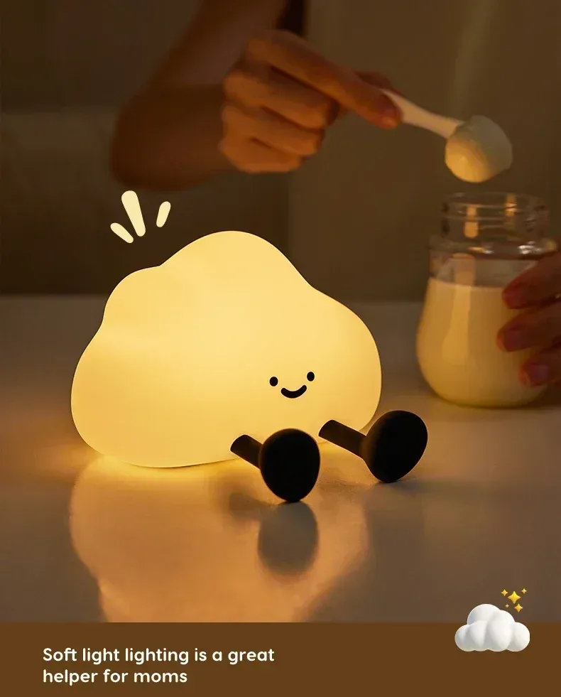 usb rechargeable silicone cloud night light-8