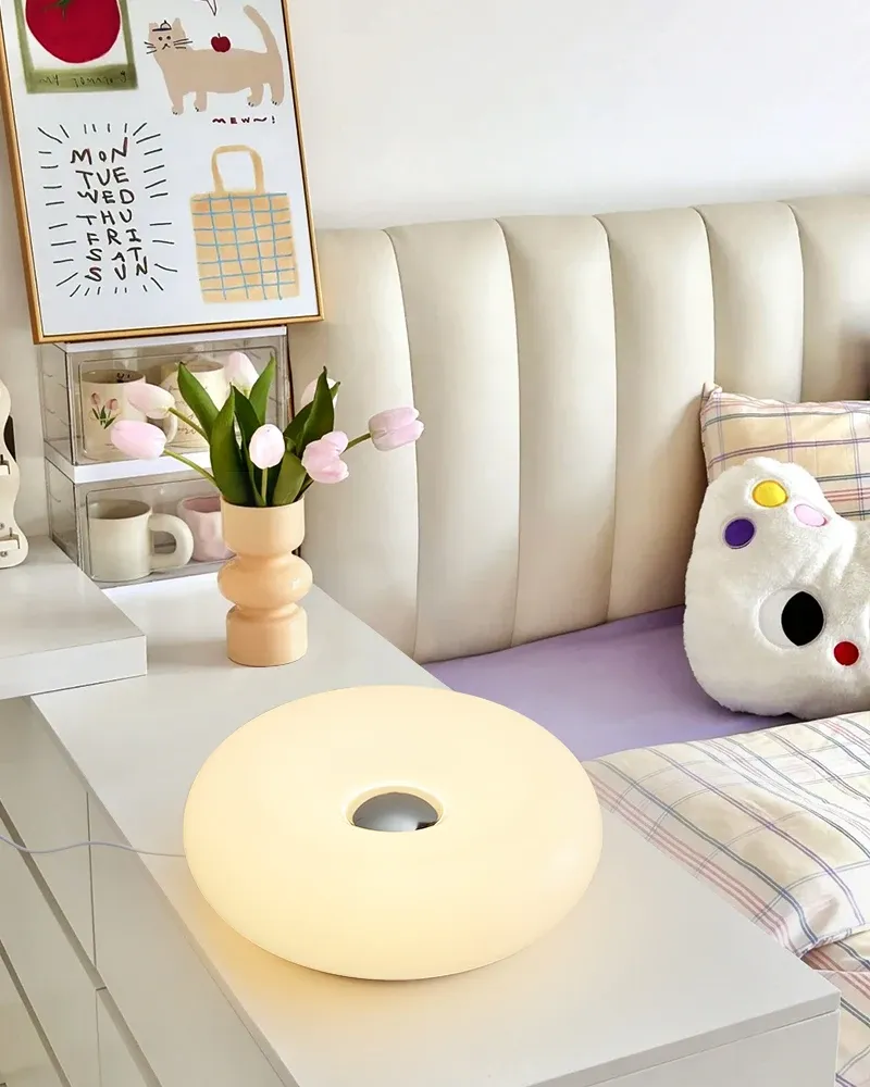 bedroom bedside lamp usb plug bauhaus living room dining room decoration donut ambient light-46