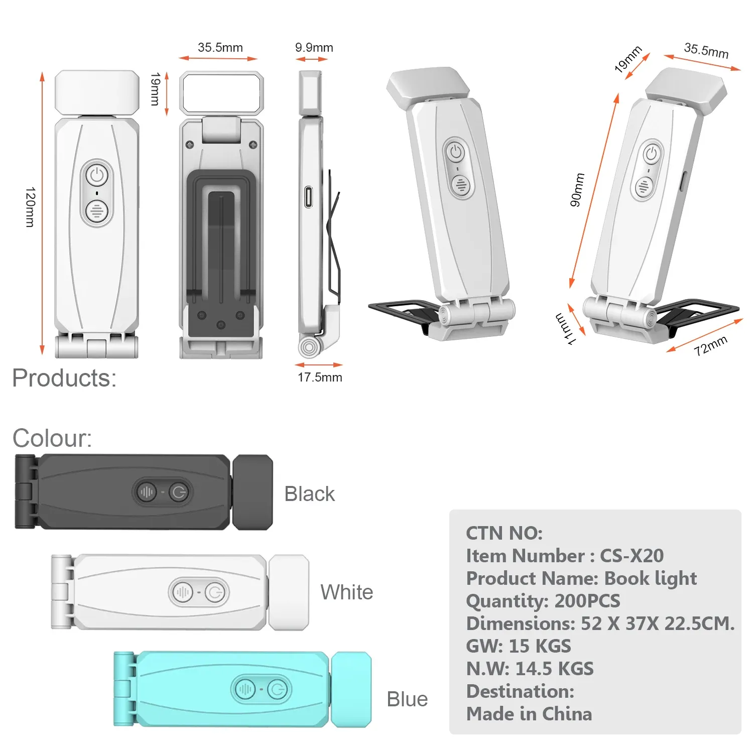 led reading book clip lamp mini night light usb rechargeable portable eye protection led clip table lamp-41