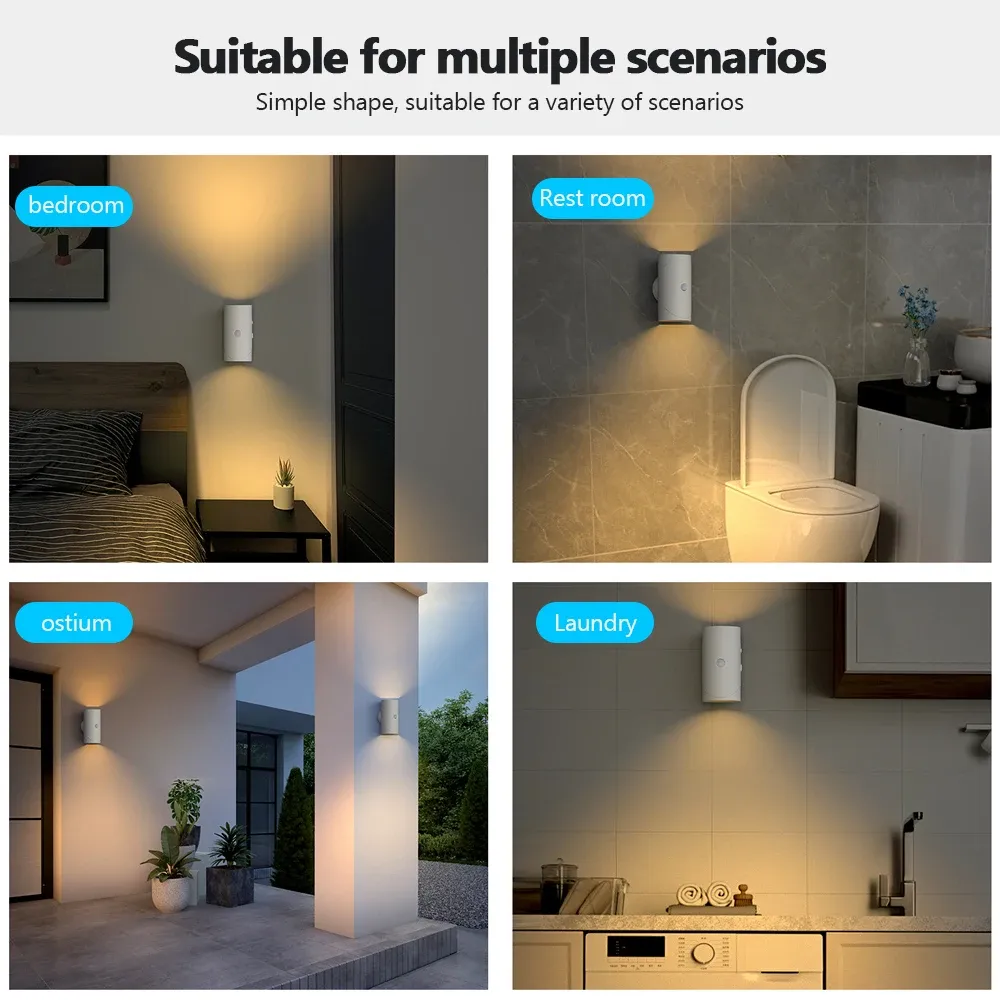 motion sensor led night lights warm rgb usb rechargeable magnetic mounting wall lamp 3 light modes staircase light indoor lamp-40