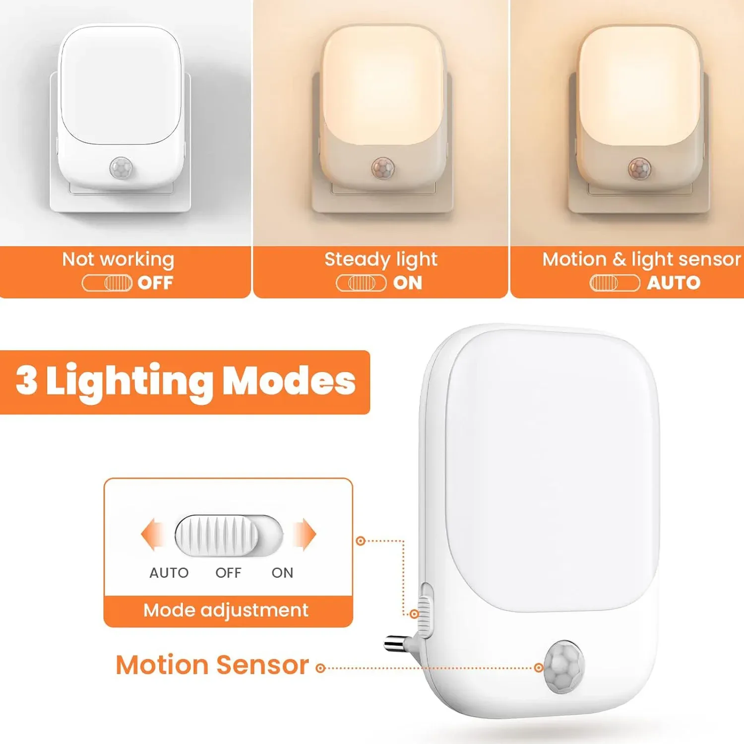 plug in led motion sensor night lights for kids bedroom auto dusk to dawn sensor dimmable wireless cabinet lamp-42