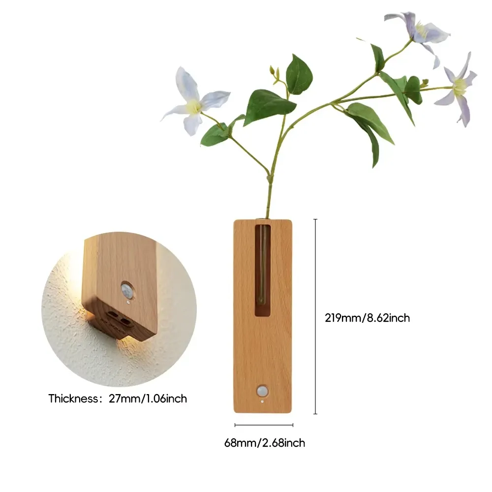 led wood flower wall lamp wood floral sensor wall lamp motion induction wall light rechargeable for entrance corridor home decor-45