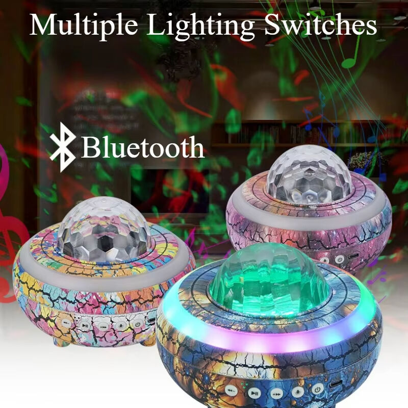 LED Projection Water Pattern Light USB Charging Bluetooth Music Starry Sky Projection Light Bedroom Children's Festival Gift