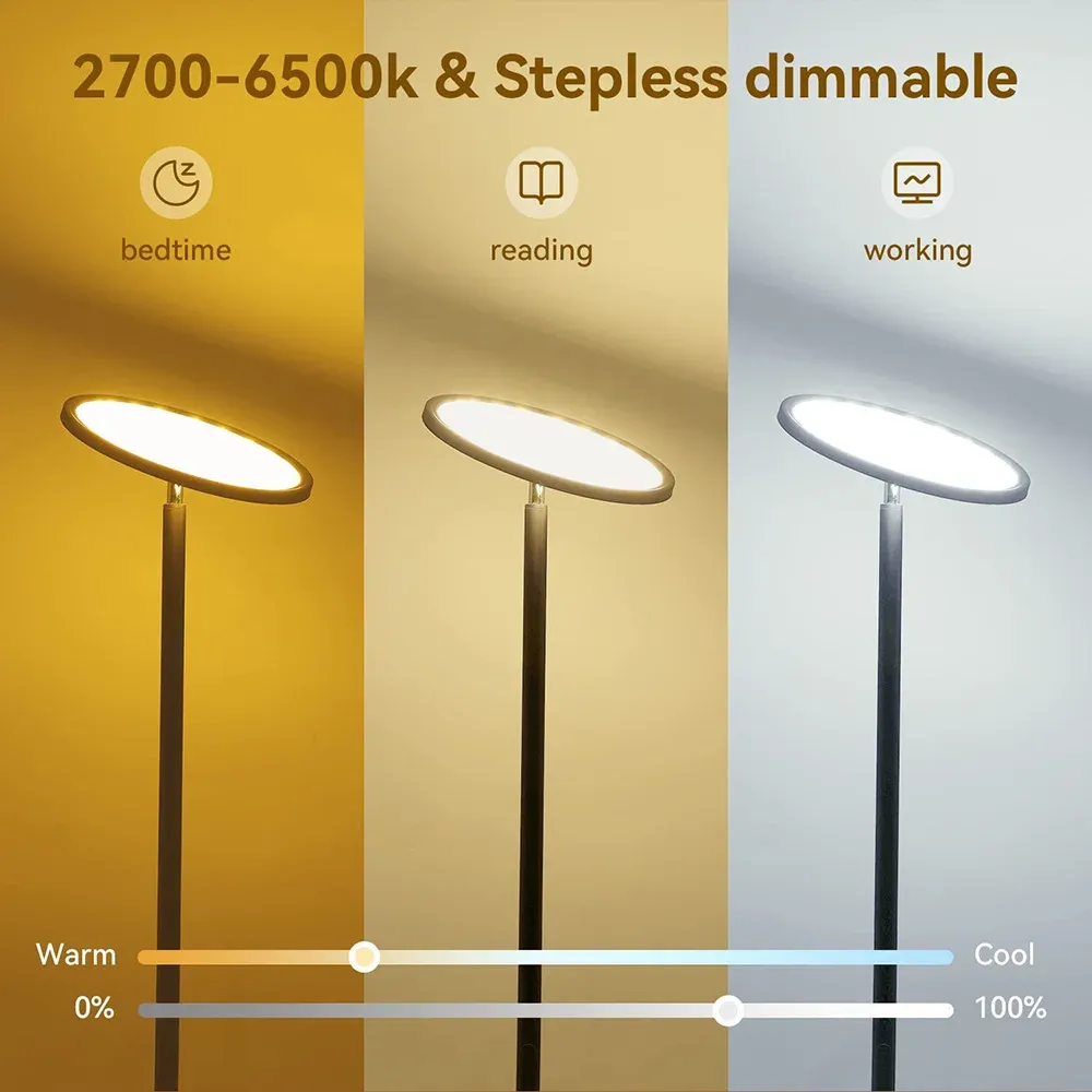 wifi smart rgb floor lamp 25w ultra bright 2000lm dimmable tall standing pole lights music sync torchiere sky led lamps decor-43