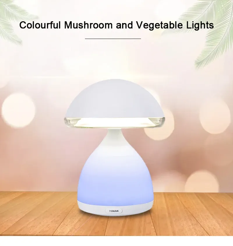 led mushroom small table lamp portable usb charging dimmable flower bud lamp bedroom bedside lamp-43