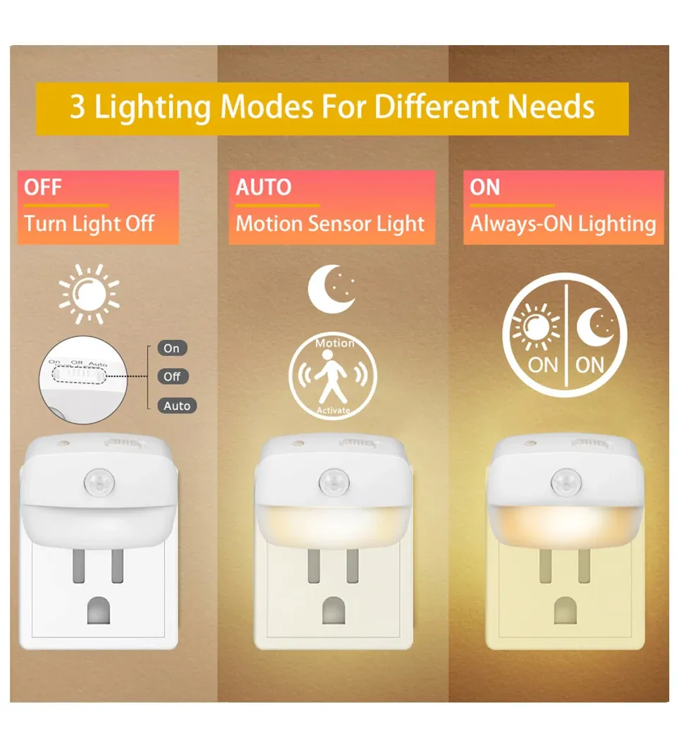 wireless motion sensor led night light 220v eu plug in motion detector bedroom staircase closet bedside wall socket night lamp-44