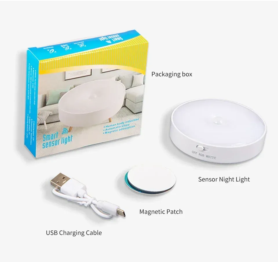 rechargeable wireless rgb under cabinet lights motion sensor night -14