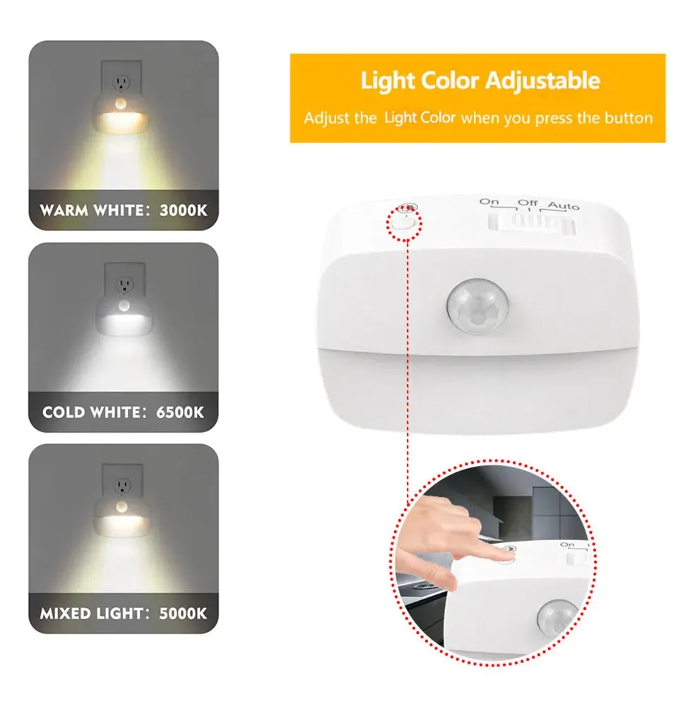 wireless motion sensor led night light 220v eu plug in motion detector bedroom staircase closet bedside wall socket night lamp-43