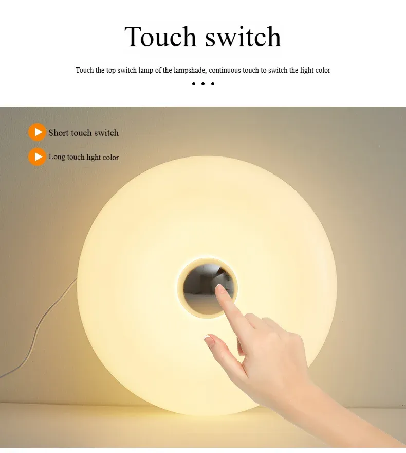 bedroom bedside lamp usb plug bauhaus living room dining room decoration donut ambient light-41