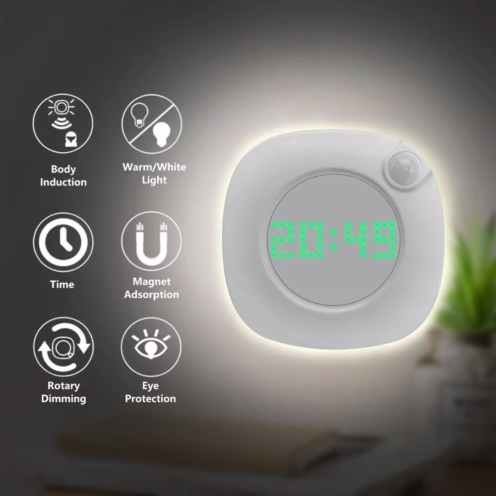 LED PIR Motion Sensor Night Light with Time Clock for Home Bedroom