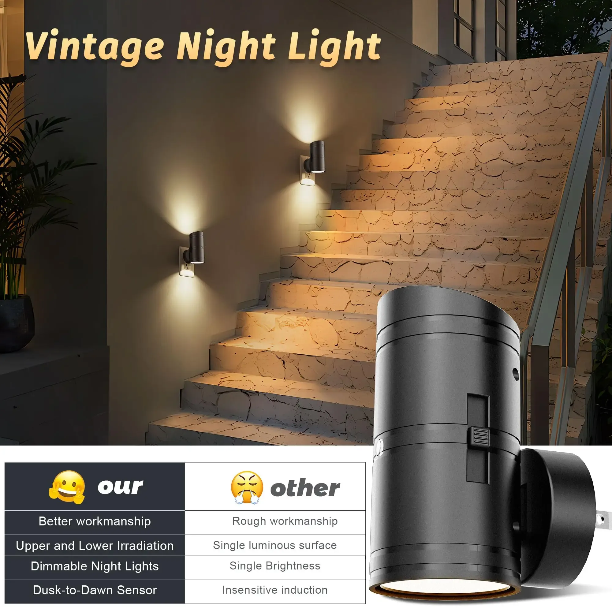 led night light plug in smart sensor light dimmable wall lamp for home aisle wc hallway stair kitchen bedroom night lamp-44