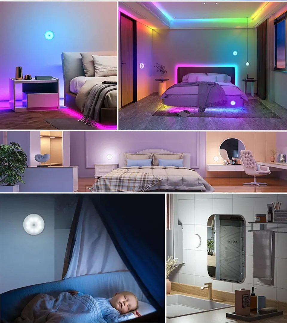 motion sensor light rgb night light usb rechargeable led lamp home room decoration ambient lights -47