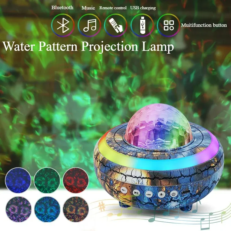 led projection water pattern light usb charging bluetooth music starry sky projection light bedroom childrens festival gift-39