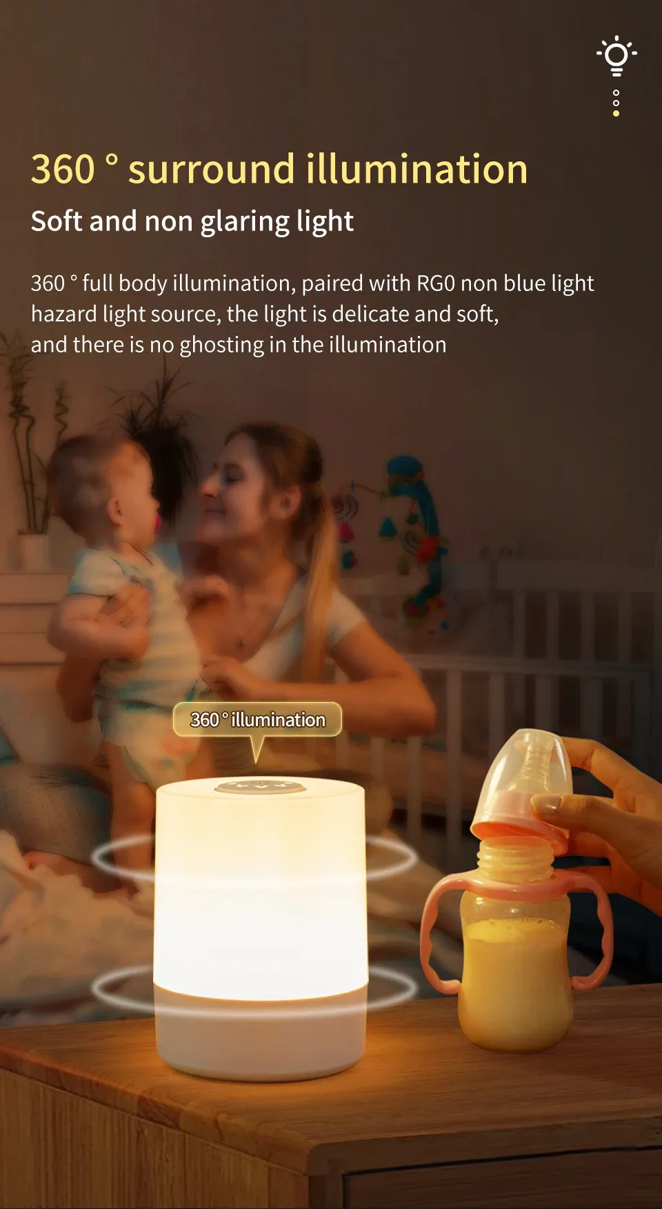 remote control switch rechargeable three colors lights bedroom portable table bedside night lamp-43