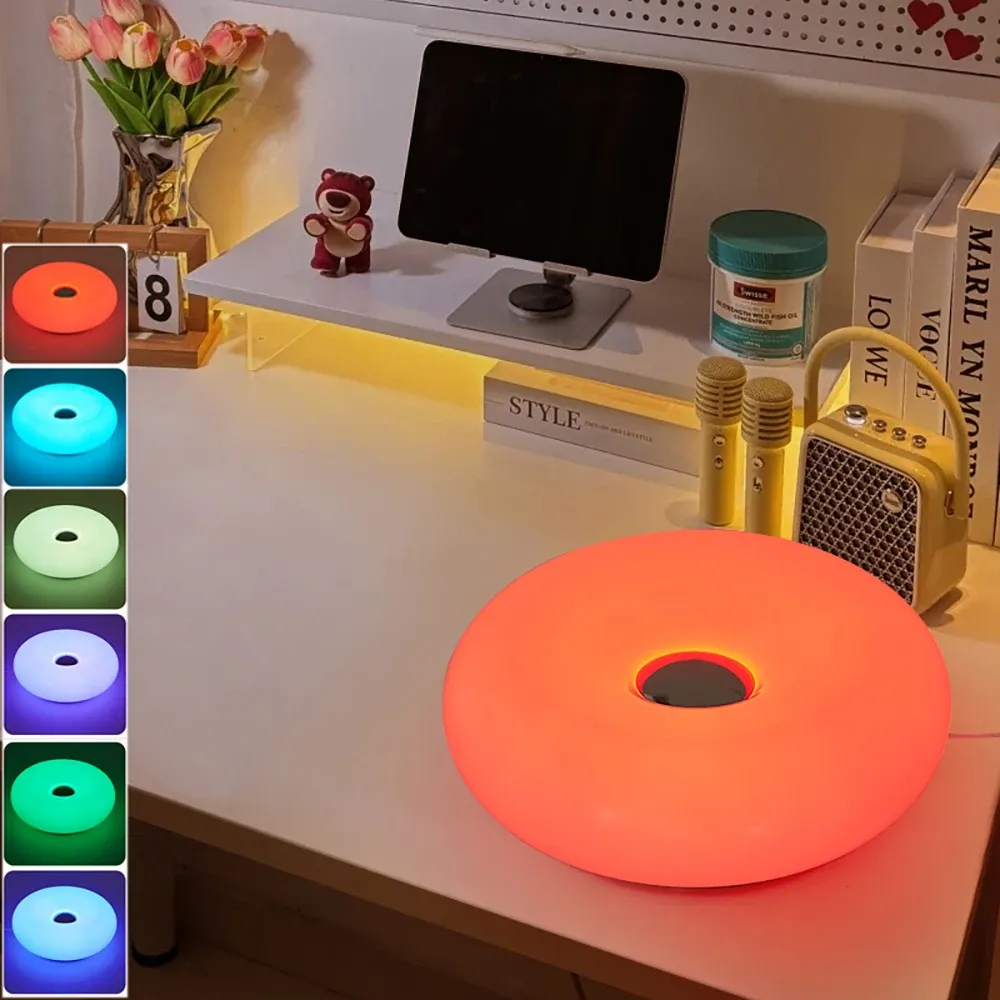 bedroom bedside lamp usb plug bauhaus living room dining room decoration donut ambient light-40