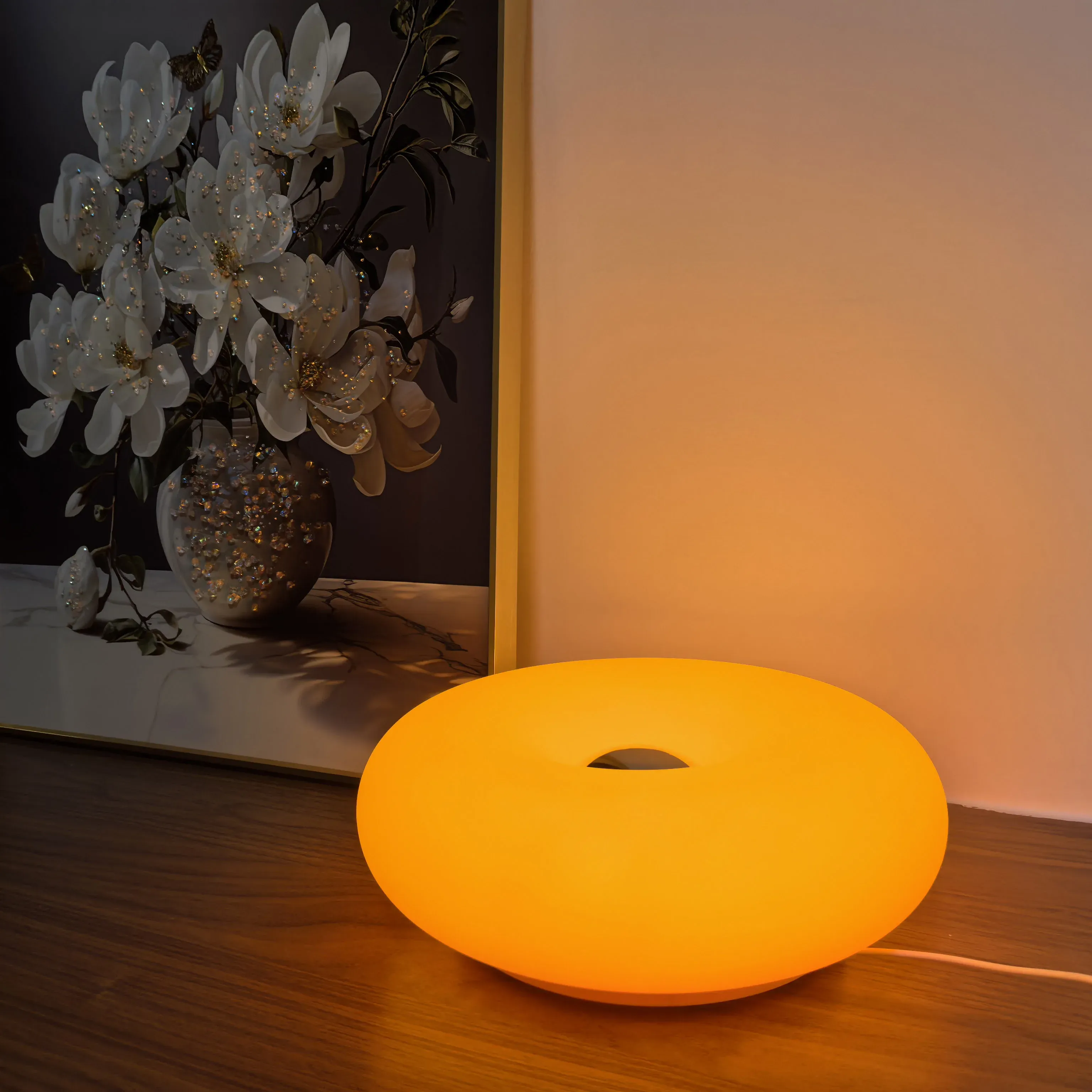 bedroom bedside lamp usb plug bauhaus living room dining room decoration donut ambient light-57