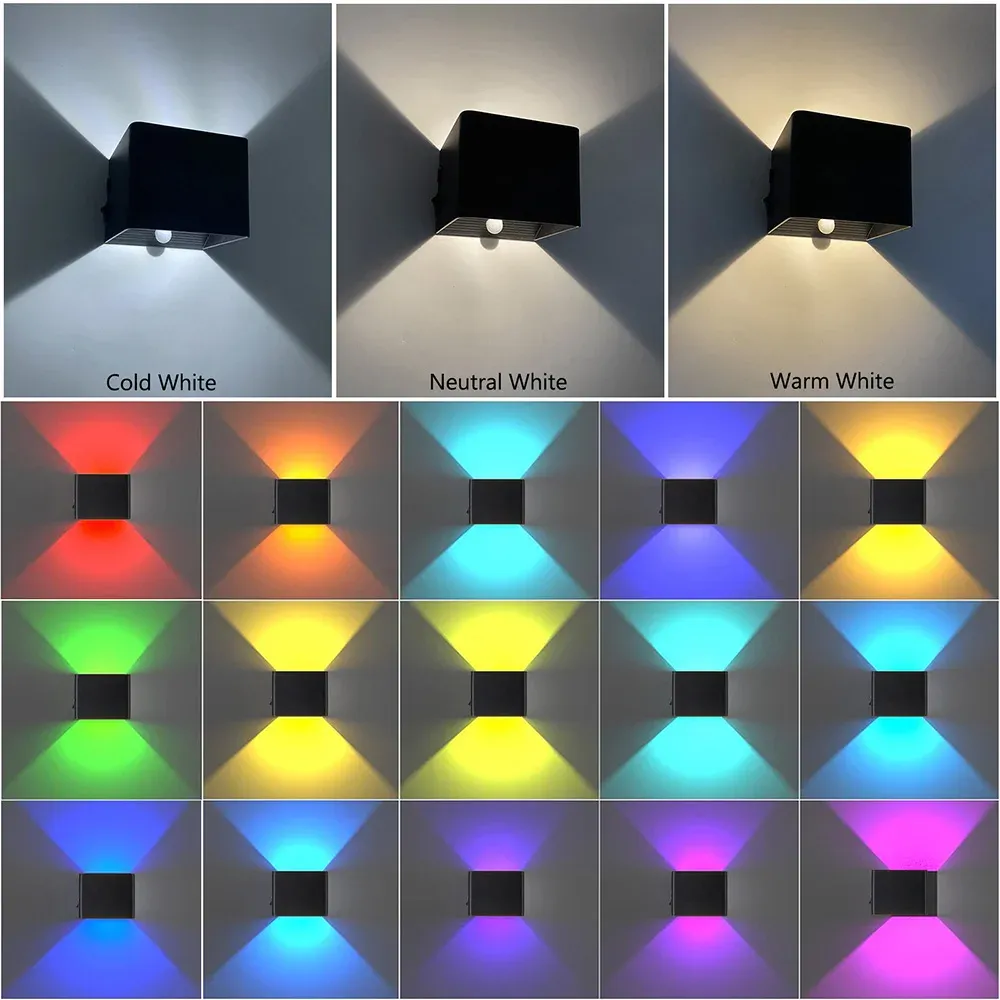 led wall sconce remote control dimmable rgb lamp up down wall mount lights rechargeable battery cordless light home decor-39