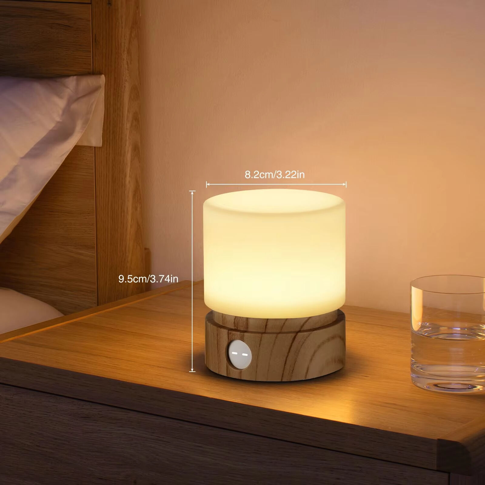 Cylindrical LED Wooden Lighting Wood Night Light Fittings Lighting Fixtures Table Lamps Room Creative Home Decoration Gifts