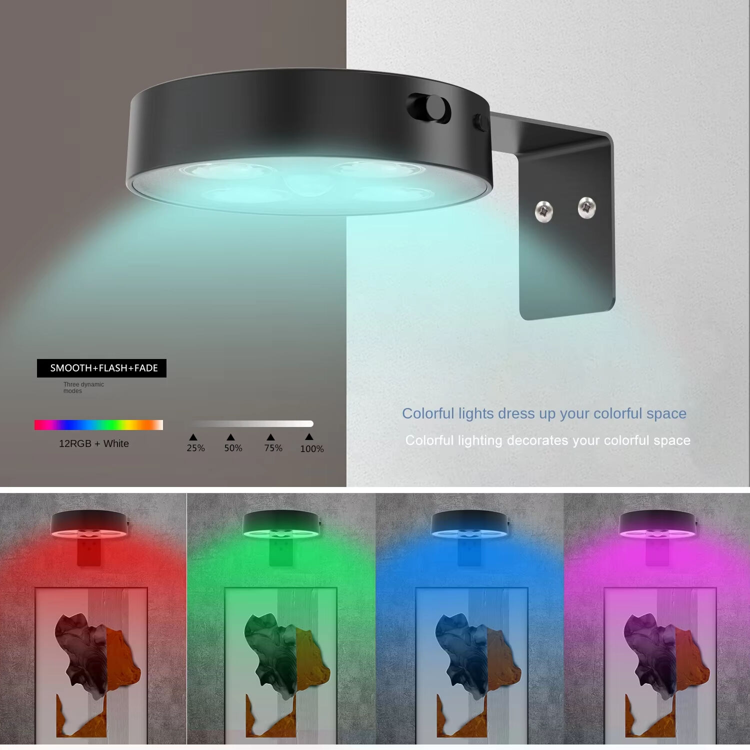 RGB Rechargeable LED Painting Lamp Indoor Multifunctional Wall Lamp with Remote Control 6W Night Light for Home Cross-Border