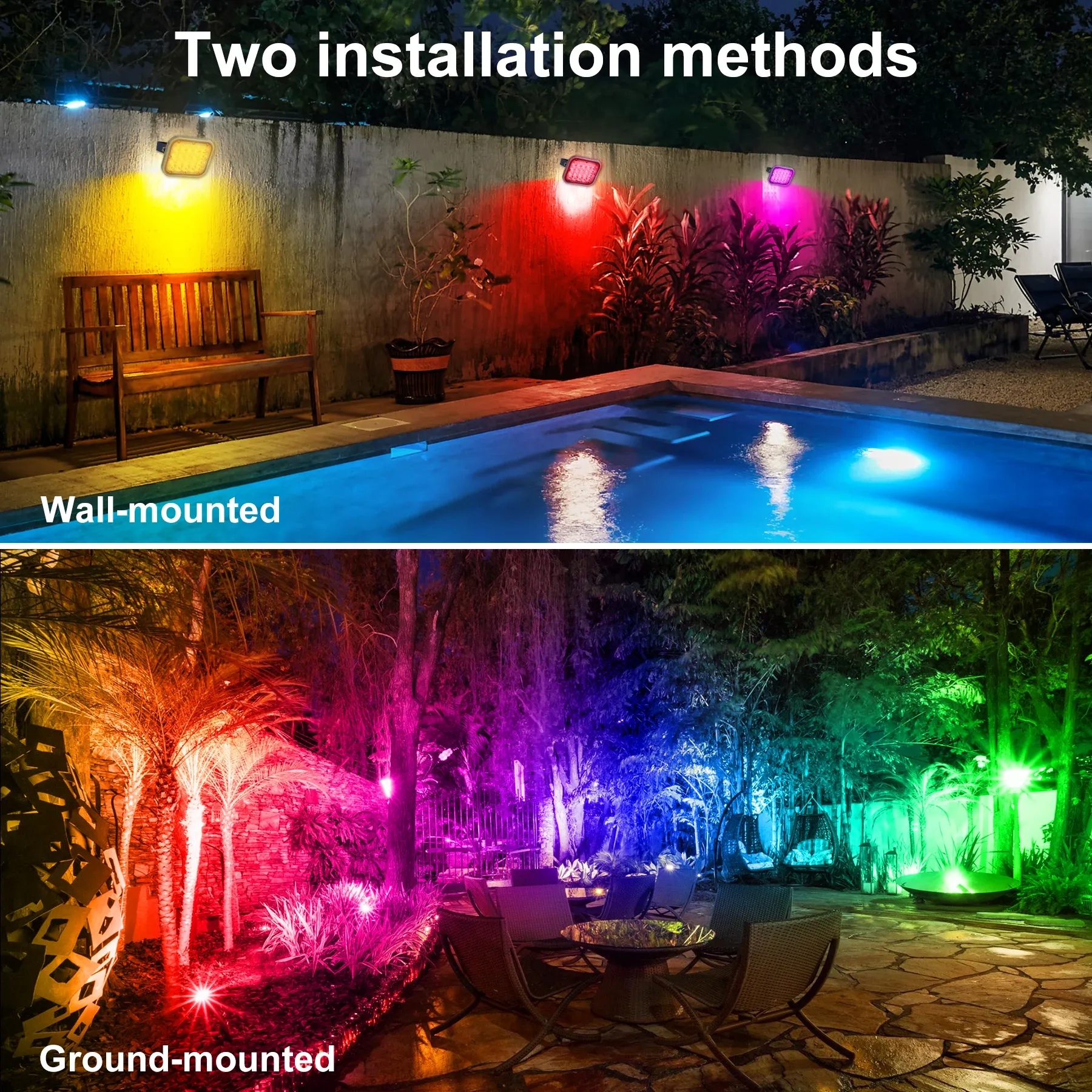 4 in 1 smart landscape spotlight waterproof rgb app control floodlight outdoor led spot lamp for garden lawn wall tree decor-51