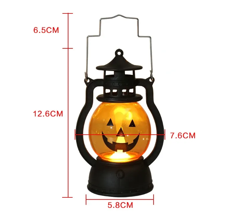 halloween led hanging pumpkin lantern light ghost lamp candle light retro small oil lamp halloween party home decor horror props-41