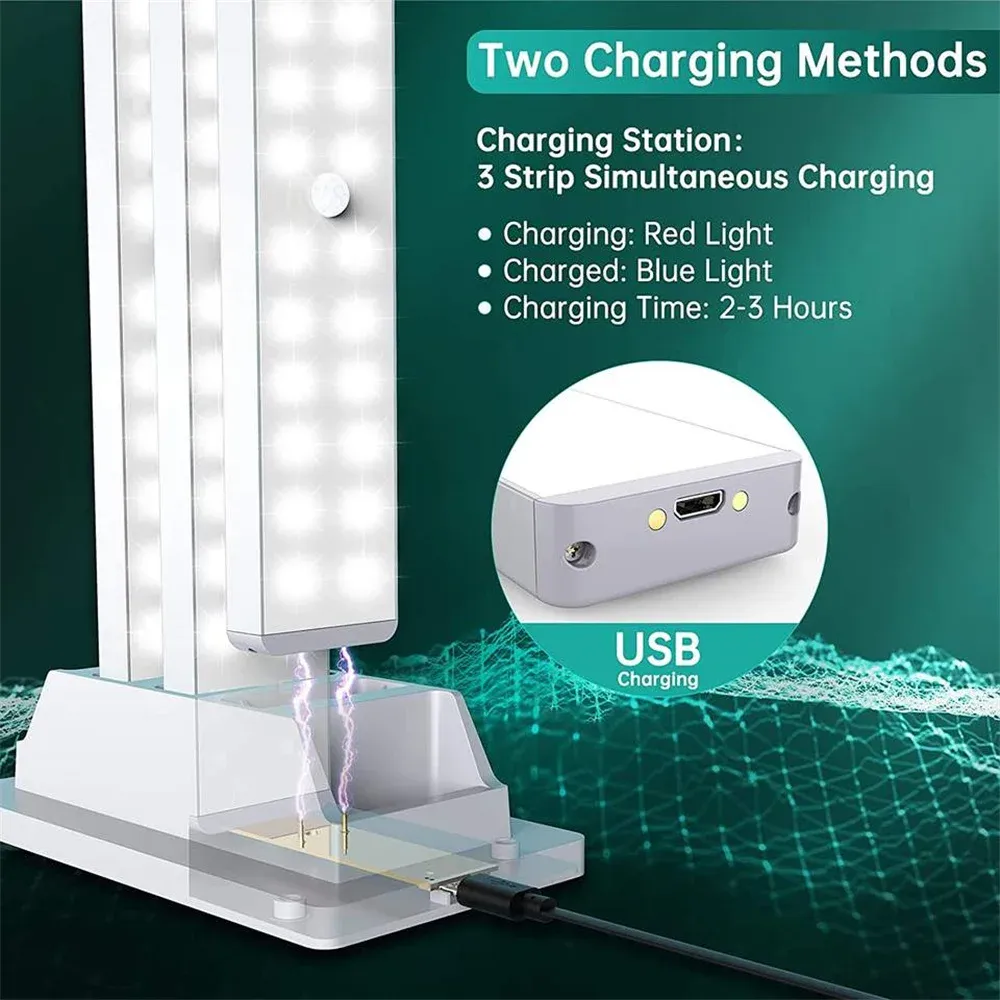 24 led motion sensor closet light charging station remote control usb rechargeable wireless night lamp under cabinet night light-39