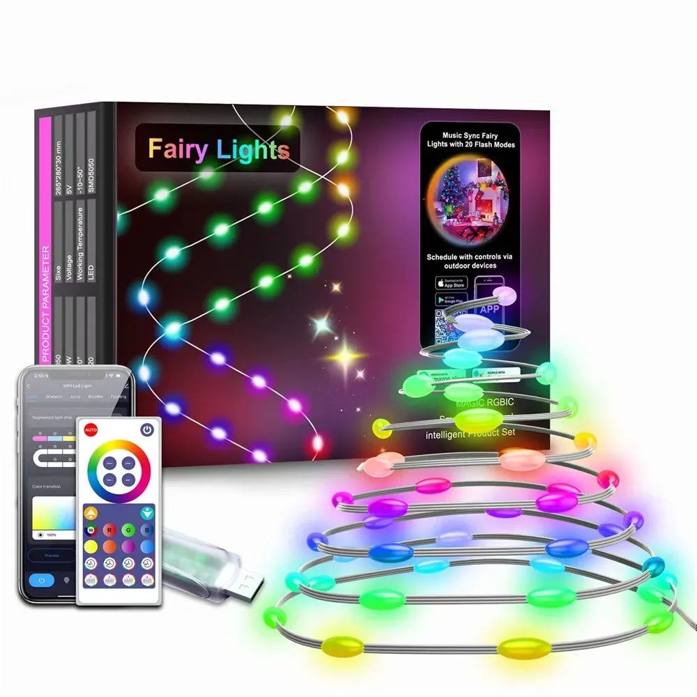 led string light bluetooth usb tuya wifi connection christmas birthday party garland decor fairy lights for home-38