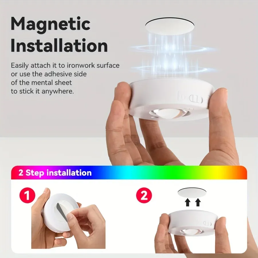 rgb 12 color night light wireless remote control type c rechargeable light powered cabinet light for kitchen wardrobe bedroom-44