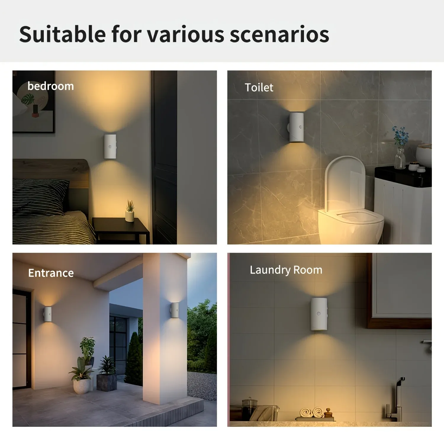 rechargeable led night light with motion sensor wall lamp 3 light modes indoor light magnetic staircase light-44